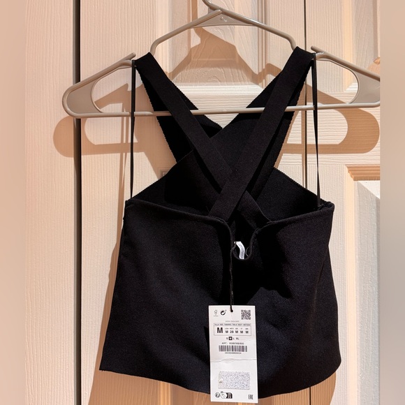 Zara Black Wrap Knit Halter Top - Picture 3 of 6